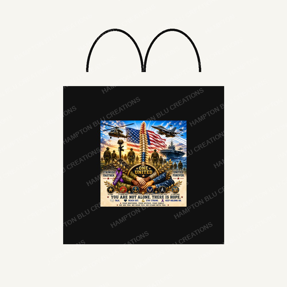 One united mental health, military design Tote Bag