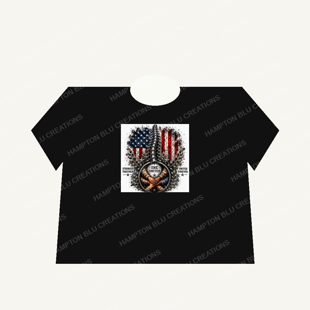 One united military spine, and flag design Crewneck Sweatshirt