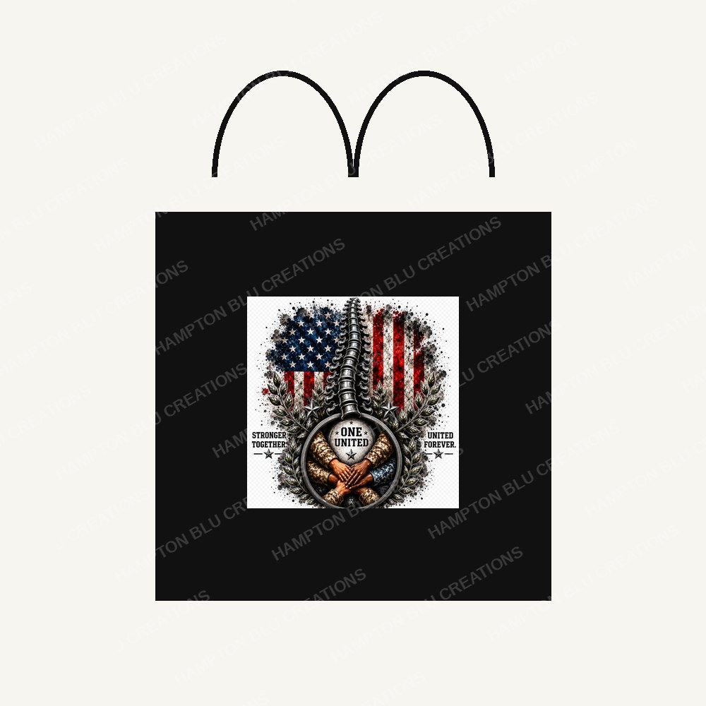 One united military spine, and flag design Tote Bag