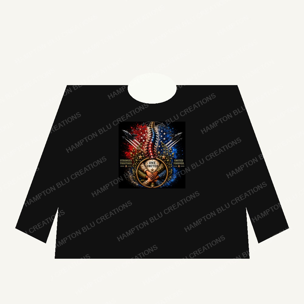 One United military plane design with spine Long Sleeve Shirt
